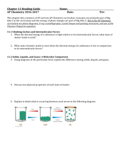 Chapter 11 Reading Guide Name: AP Chemistry 2016