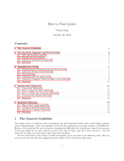 How to Find Limits - UCLA Department of Mathematics