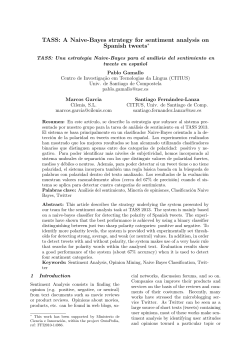 TASS: A Naive-Bayes strategy for sentiment analysis on Spanish