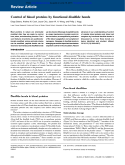 Control of blood proteins by functional disulfide bonds