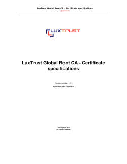 LuxTrust Global Root CA - Certificate Profiles v1.10