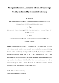 Nitrogen diffusion in Amorphous Silicon Nitride Isotope Multilayers