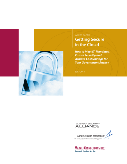 Getting Secure in the Cloud How to Meet IT