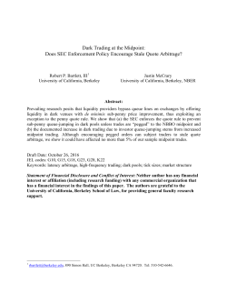 Does SEC Enforcement Policy Encourage Stale Quote Arbitrage?