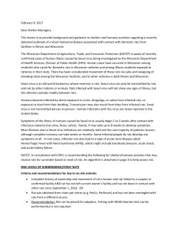 February 9, 2017 Dear Shelter Managers, This memo is to provide