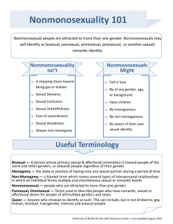 Nonmonosexuality 101 - University of North Florida