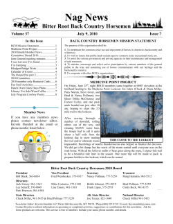 July - Back Country Horsemen of Montana