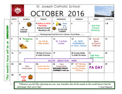 October 2016 Calendar