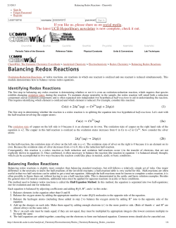 Balancing Redox Reactions - Chemwiki