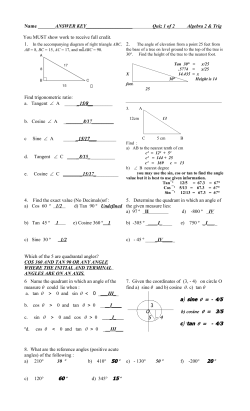 Quiz 1 Answer Key