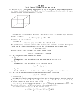 Math 251 Final Exam Answers