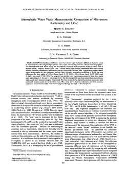 Atmospheric Water Vapor Measurements