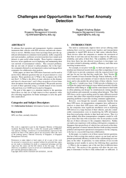 Challenges and Opportunities in Taxi Fleet Anomaly Detection