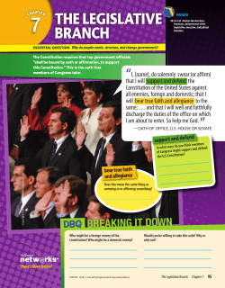 THE LEGISLATIVE BRANCH
