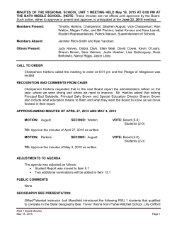 May 18, 2015 Board Minutes