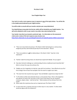 The Ghost`s Child Year 8 English Major Test Your task is to write a