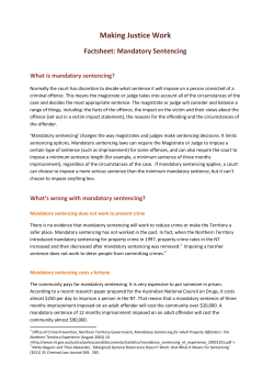 Mandatory Sentencing Fact Sheet