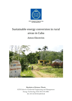 Sustainable energy conversion in ruralareas in Cuba