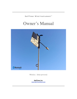 Owner`s Manual - SailTimer Wind Instrument