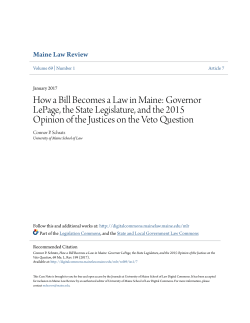 How a Bill Becomes a Law in Maine - University of Maine School of