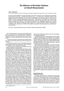 The Influence of Electrolyte Solutions on Soil pH Measurements