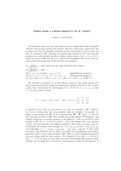 WHEN DOES A CROSS PRODUCT ON Rn EXIST?