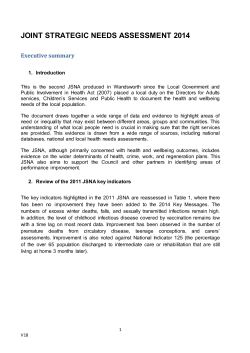 Joint Strategic Needs Assessment 2014