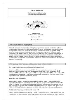 Part of the Picture The Voluntary and Community Sector across