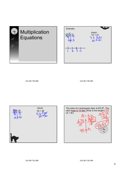 Multiplication Equations