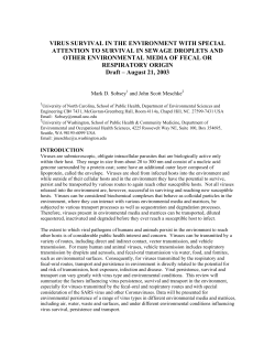 Virus survival on surfaces, and in feces/sewage - UNC