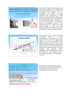 Some methodical &bdquo;revision&ldquo; remarks on measurements of air column