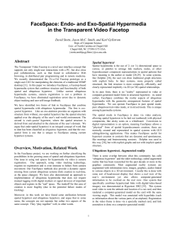 FaceSpace: Endo-and Exo-Spatial Hypermedia in the Transparent