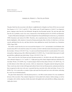 ASHQELON, BARNE`A: THE GLASS FINDS The glass finds from the
