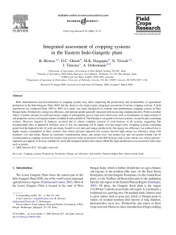 Integrated assessment of cropping systems in the Eastern Indo