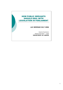 Graeme Buchanan`s Presentation HOW PUBLIC SERVANTS