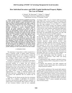 How Individual Inventors and SMEs Exploit Intellectual Property Rights