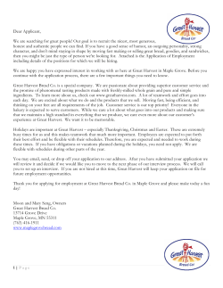 job application - Great Harvest Bread Maple Grove MN