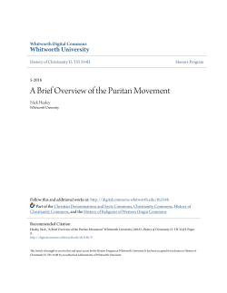 A Brief Overview of the Puritan Movement