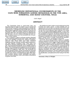 Shoreline Depositional Environments of the Glen Rose Formation