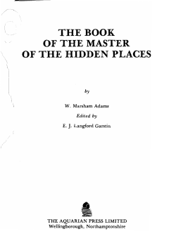 The Book of the Master of Hidden Places