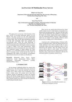 An Overview Of Multimedia Proxy Servers
