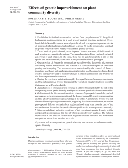Effects of genetic impoverishment on plant community diversity