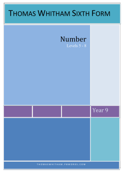 Number (3) - thomas whitham maths site