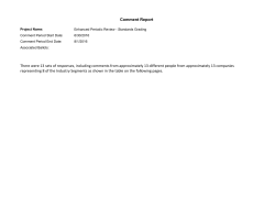 Comment Report There were 13 sets of responses, including