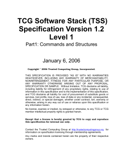TCG Software Stack (TSS) Specification version 1.20 Working