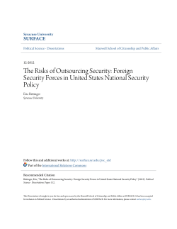 The Risks of Outsourcing Security: Foreign Security Forces in United