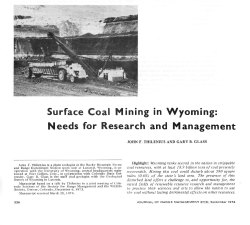 Surface Coal Mining in Wyoming - Journals at the University of Arizona