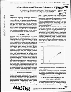 H A Study of Betatron and Momentum Collimators in JUN 2 5