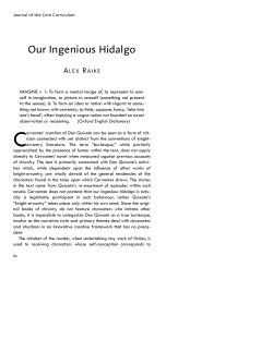 Our Ingenious Hidalgo
