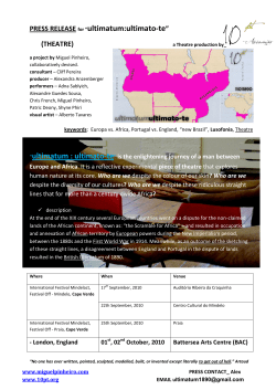 PRESS RELEASE for &ldquo;ultimatum:ultimato-te&rdquo;